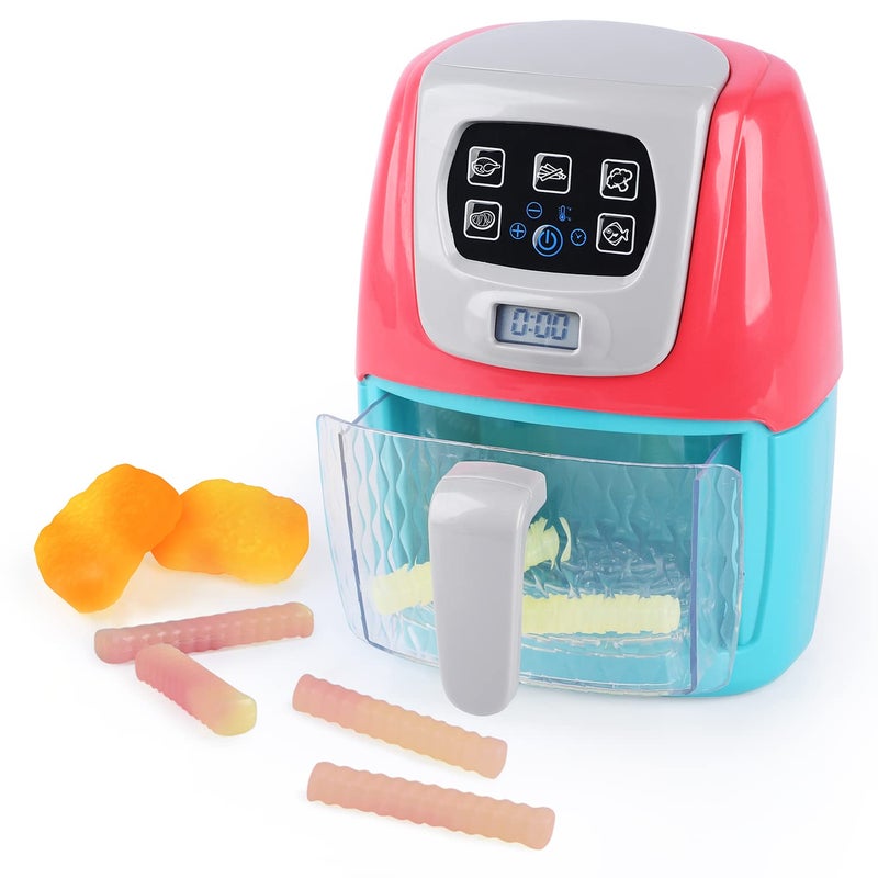 PLAY Toy Air Fryer for Kids, Kids Play Kitchen Playset Accessories, Chefs Pretend Kitchen Appliance Toys Oven w/Light, Sound, Play Food Grill Cooking Utensils for Boys Girls Toddlers 2+ - Image 1