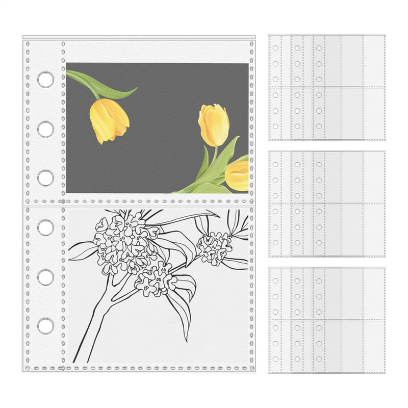 Frosted 2 Grids Sheet Protectors 10 Pieces Clear Binder Page Protectors for Documents Administration Office Managers Educators Artists - Image 2