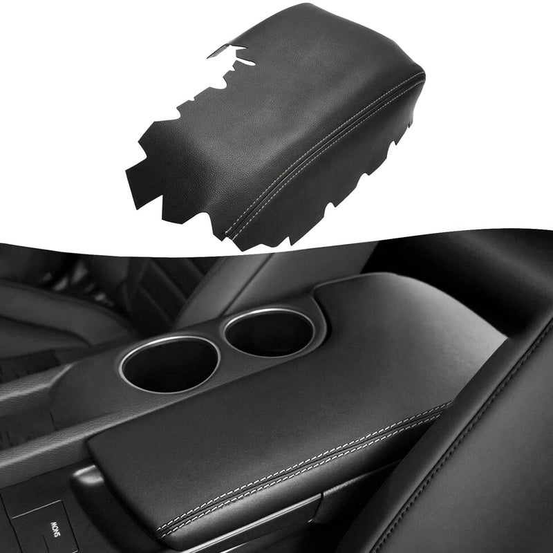 KBH Center Console Armrest Cover Replacement for Lexus IS200t IS250 IS300 IS350 2014 2015 2016 2017 Vinyl Leather Arm Rest Skin Upholstery BlackGray Stitch