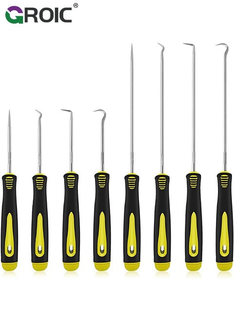 8PCS Pick and Hook Set, Precision Automotive Hook Set, Car Auto Oil Seal/O-Ring Seal Gasket Mini Precision Hooks Puller Remover,O-Ring Seal Gasket Hook and Pick Tool Set Kit