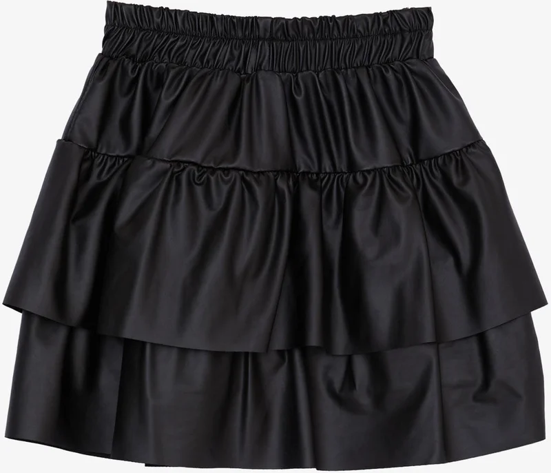 بريز Girl's Leather Skirt with Layered Bow, Age 5-10, Black