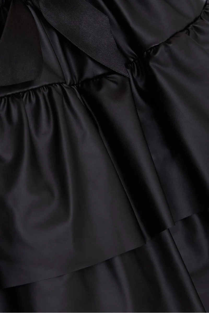 بريز Girl's Leather Skirt with Layered Bow, Age 5-10, Black