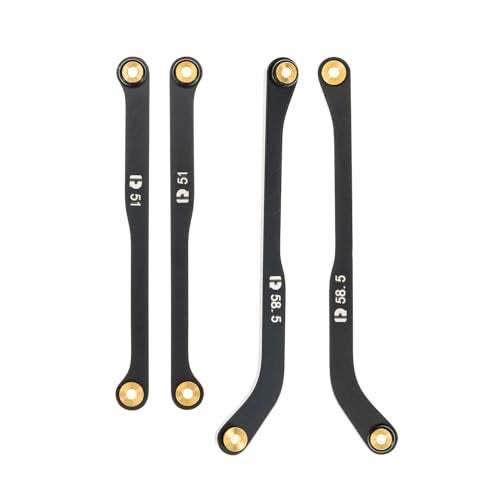 RampCrab High Clearance 4 Links Set for SCX24 Bronco C10 Wrangler JLU 4Runner Steel Links Set ONLY Rear 4Pcs Black - Image 1