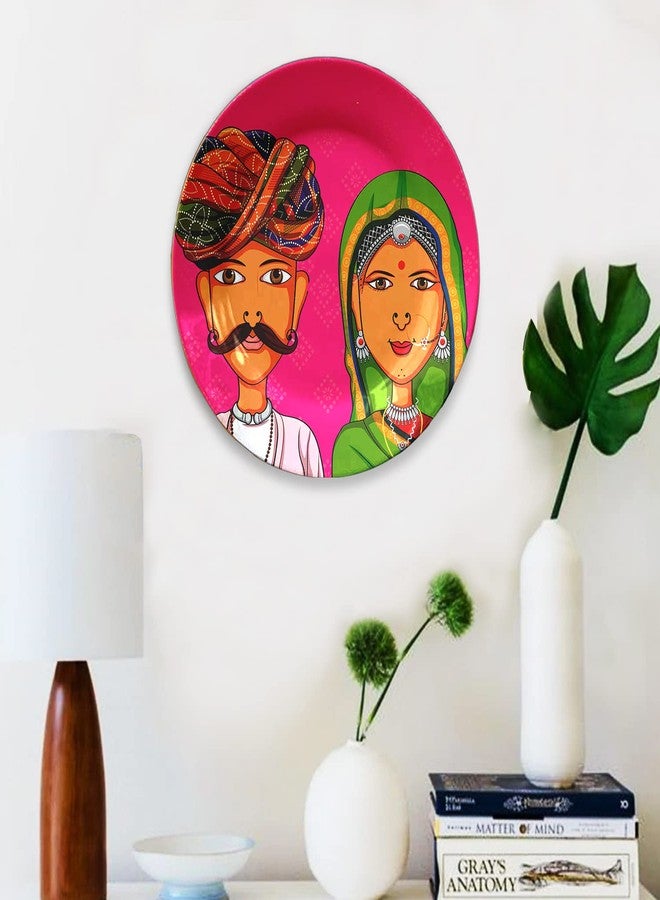 JIKRAA® Indian Rajasthani Art Ceramic Decorative Wall Plates, Decor Hanging, Wall Décor, Wall Plates For Home, Office, Hotel Decoration - Combo Design 03 (Set of 2 Plates; 1 X 10 Inch, 1 X 8 Inch) - Image 2