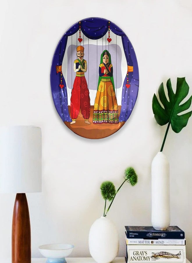 JIKRAA® Indian Rajasthani Art Ceramic Decorative Wall Plates, Decor Hanging, Wall Décor, Wall Plates For Home, Office, Hotel Decoration - Combo Design 03 (Set of 2 Plates; 1 X 10 Inch, 1 X 8 Inch) - Image 3