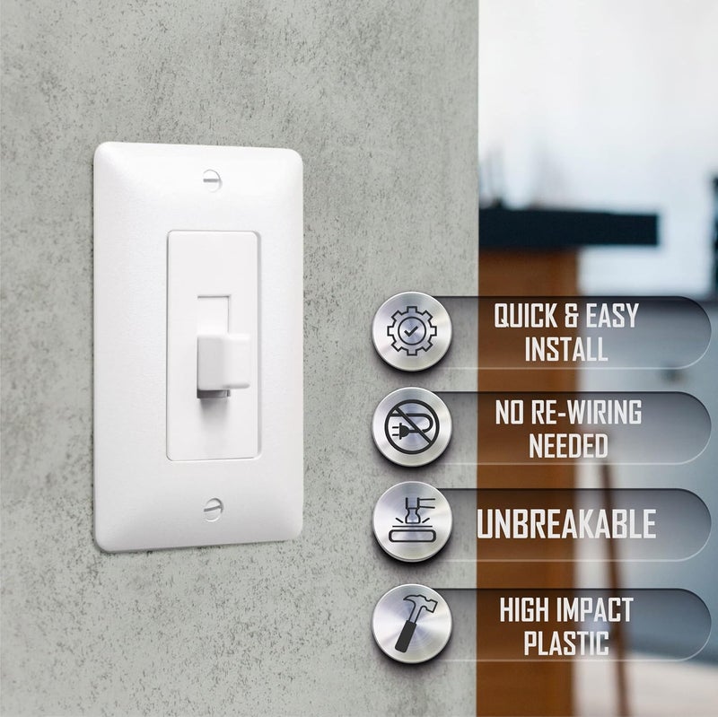 TayMac AD70W Paintable Toggle Switch Cover-Up Adapter Plate - White - Image 5
