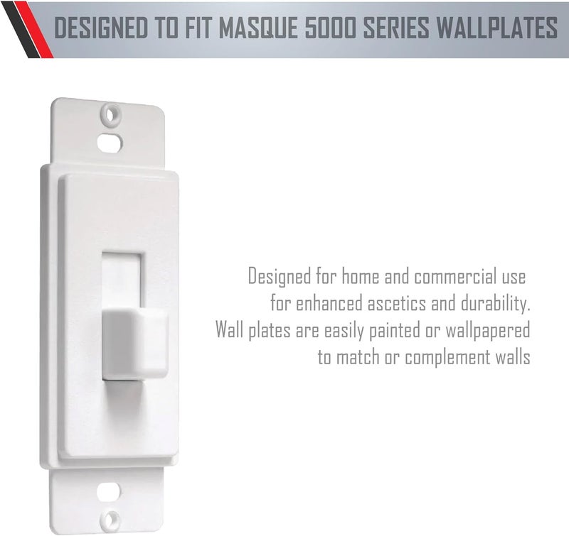 TayMac AD70W Paintable Toggle Switch Cover-Up Adapter Plate - White - Image 2