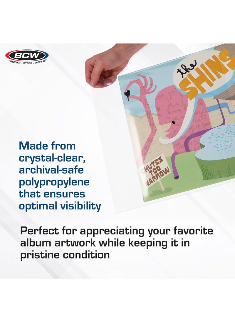 BCW BCW 33 RPM Record Sleeves  100 ct  Polypropylene Vinyl Record Outer Sleeves  2 mil Thickness  Vinyl Record Album Protectors  - Image 5