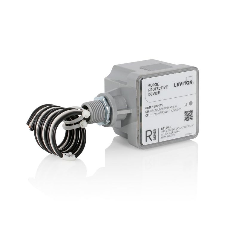 Leviton لوحة حماية من زيادة الجهد من نوع ليفيتون 1، حماية من زيادة الجهد للمنازل، 120/240 فولت تيار متردد، مرحلة مزدوجة، 36 كيلو أمبير لكل مرحلة، R2120-B SPD - Image 5