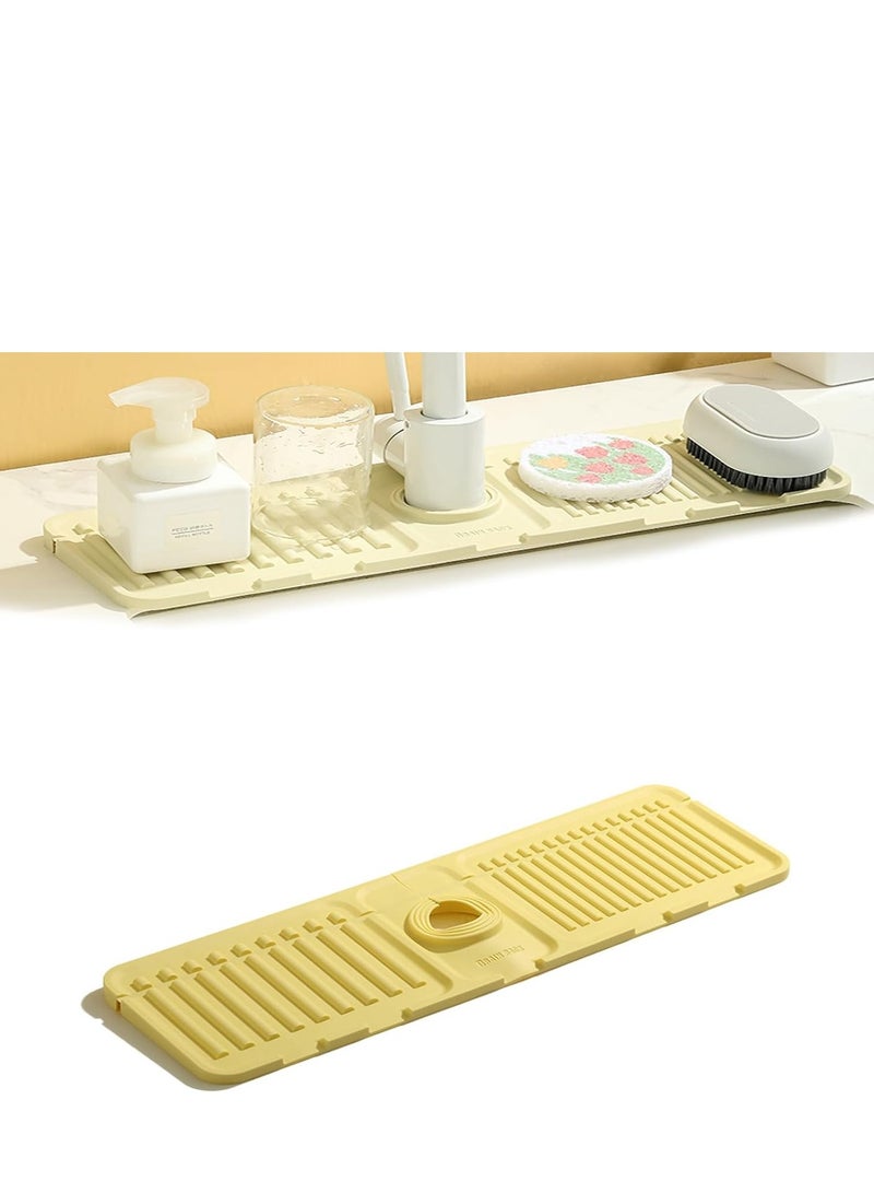 Silicone Faucet Draining Mat for Kitchen Sink, Kitchen Sink Splash Guard Draining Mat Dish Soap Sponge Holder Tray - Image 2