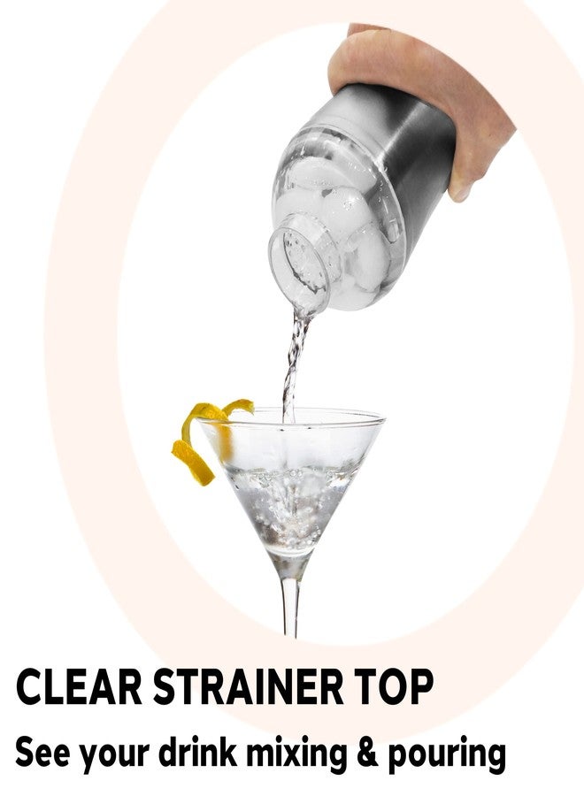 أوجي خلاط كوكتيل معزول من أوجي جروف - 17 أونصة، مصنوع من الفولاذ المقاوم للصدأ بجدار مزدوج معزول بتفريغ الهواء، غطاء تريتان مزود بمصفاة مدمجة، مثالي لخلط الكوكتيلات، خلاط مارتيني، خلاط مارغريتا، أسود - Image 3