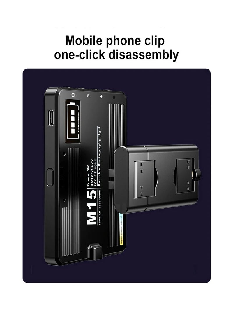 M15 5W Photography Lamp Pocket LED Light Phone Holder Clamp And Cold Shoe For Live Streaming  - Image 2
