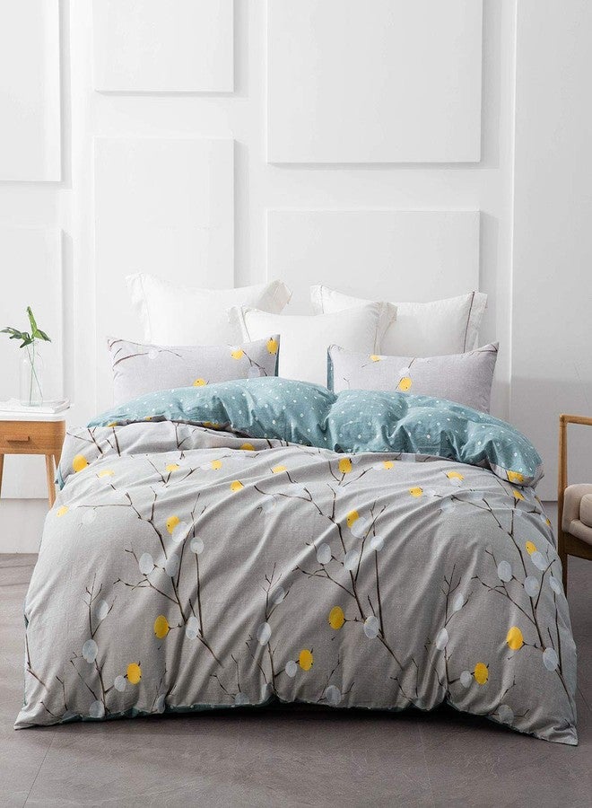 SLEEPBELLA Duvet Cover Set 600 Thread Count Cotton Bedding Set (Twin, Grey Branch) - Image 3