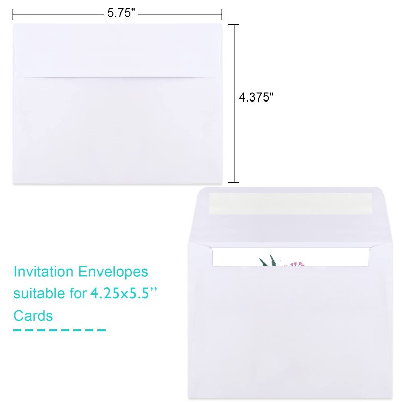 Joyberg 70 Packs Invitation Envelopes, A2 Envelopes White, Postcard Envelope, Envelope for 4.5x5.5 Cards, Envelopes for Invitations, Self Seal for Photos RSVP, Greeting Cards - Image 2