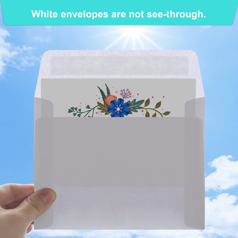 Joyberg 70 Packs Invitation Envelopes, A2 Envelopes White, Postcard Envelope, Envelope for 4.5x5.5 Cards, Envelopes for Invitations, Self Seal for Photos RSVP, Greeting Cards - Image 4