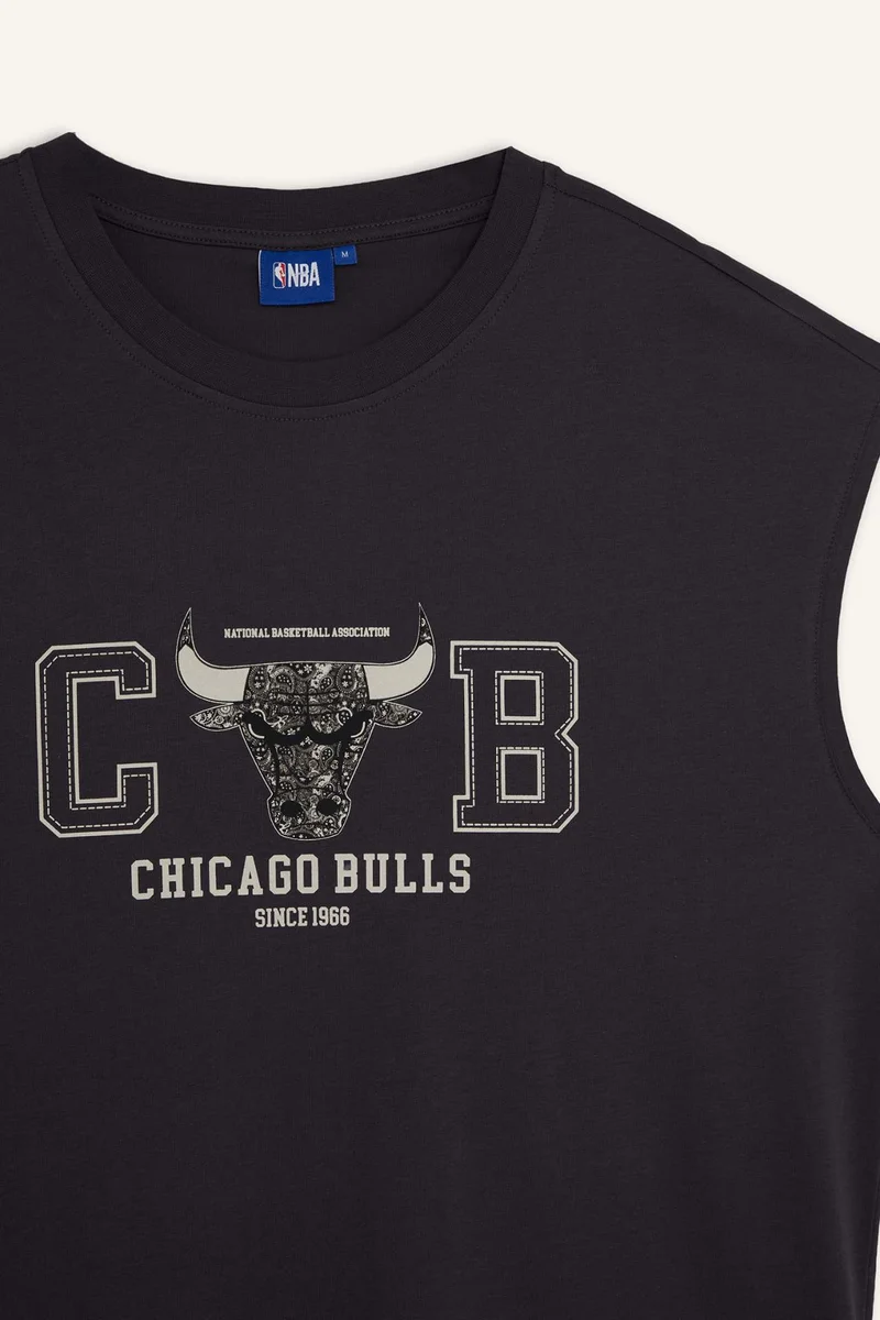 ديفاكتو 100% Cotton NBA Chicago Bulls Licensed Oversize Tank Top