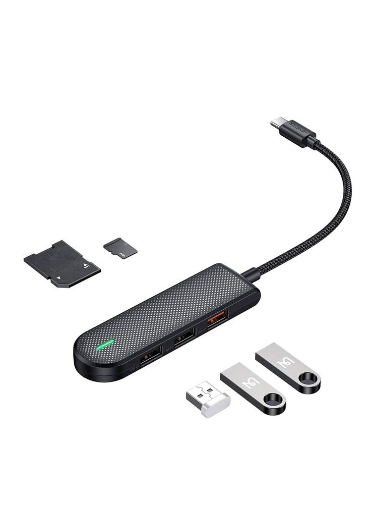 مكدودو موزع HU-143 USB-C 5 في 1، يدعم 3 منافذ USB (بما في ذلك USB 3.0 بسرعة نقل تصل إلى 5 جيجابت في الثانية) + منفذ طاقة PD حتى 100 وات + قارئ بطاقة SD/TF، ​​تصميم متين من ABS والنايلون، يدعم سعة بطاقة تصل إلى 2 تيرابايت، متوافق مع أجهزة Windows وMacOS وiPadOS وAndroid، الحل الأمثل لتوسيع منافذ الكمبيوتر المحمول والكمبيوتر اللوحي - Image 2
