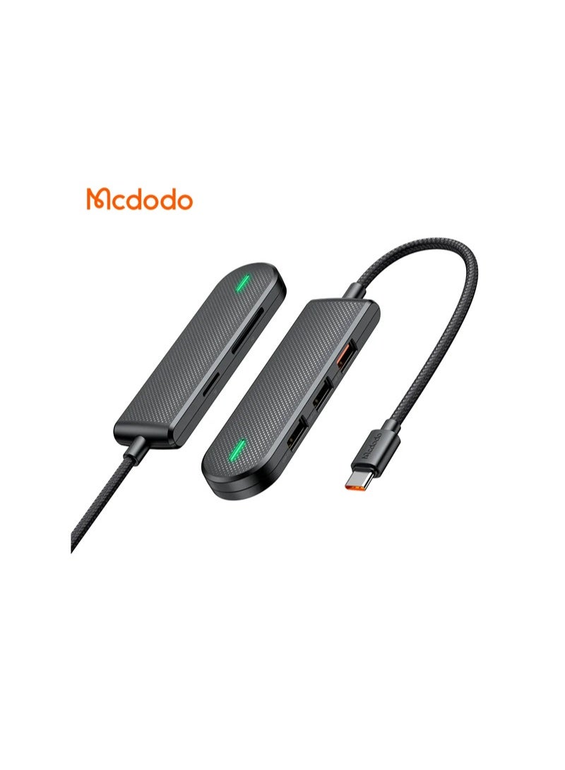 مكدودو موزع HU-143 USB-C 5 في 1، يدعم 3 منافذ USB (بما في ذلك USB 3.0 بسرعة نقل تصل إلى 5 جيجابت في الثانية) + منفذ طاقة PD حتى 100 وات + قارئ بطاقة SD/TF، ​​تصميم متين من ABS والنايلون، يدعم سعة بطاقة تصل إلى 2 تيرابايت، متوافق مع أجهزة Windows وMacOS وiPadOS وAndroid، الحل الأمثل لتوسيع منافذ الكمبيوتر المحمول والكمبيوتر اللوحي - Image 3