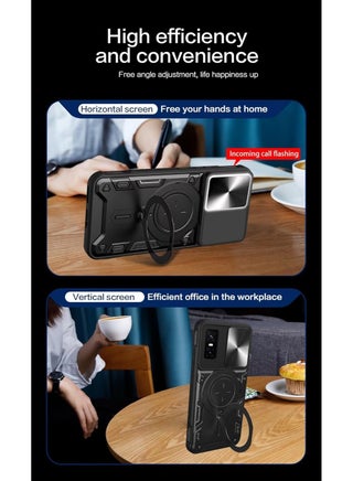 Armor Case for Infinix GT 30 Pro with Slide Camera Cover, Grade Shockproof Case with Rotatable Big Ring Kickstand - view 5