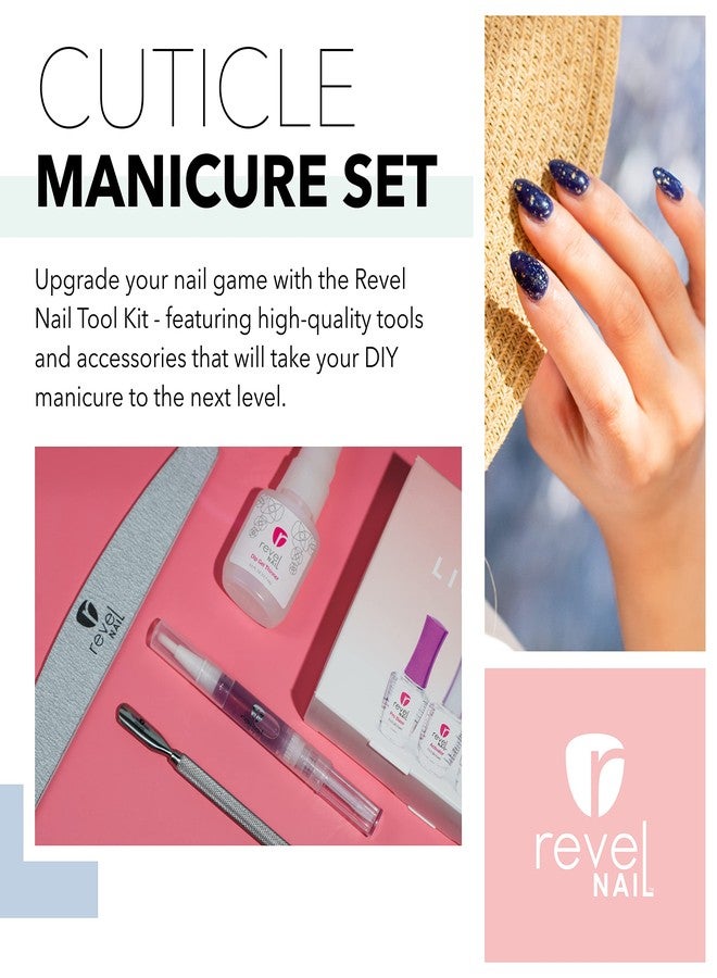 Revel Nail Tool Kit - Dip Powder and Gel Polish Nail Kit, With Cuticle Pusher, Nail File, Buffer, Powder Brush and Nail Clipper Case, Manicure Set - Image 3