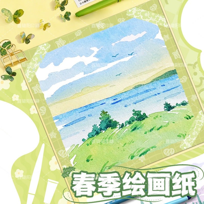 Xin Chi Yang Yin Shua ورق رسم فني ربيعي إبداعي قابل للتخصيص لأطفال الرسم الصيني والرسم بالقلم الرصاص مع إطار - Image 5