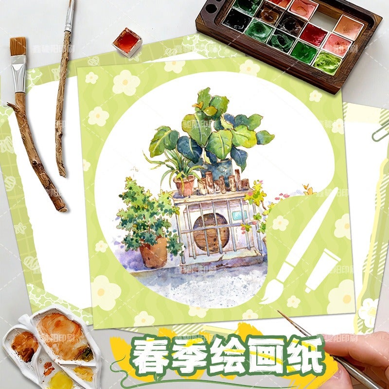 Xin Chi Yang Yin Shua ورق رسم فني ربيعي إبداعي قابل للتخصيص لأطفال الرسم الصيني والرسم بالقلم الرصاص مع إطار - Image 2