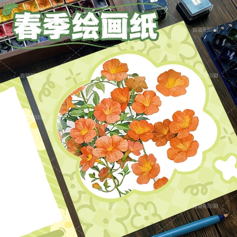 Xin Chi Yang Yin Shua ورق رسم فني ربيعي إبداعي قابل للتخصيص لأطفال الرسم الصيني والرسم بالقلم الرصاص مع إطار - Image 4