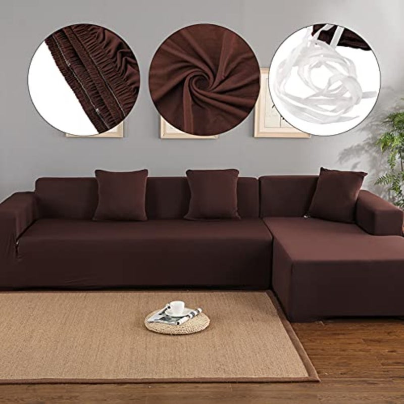 Sofabezug L Shape, Couch Cover L Form Stretch 3+2 Sitzer Corner Sofabe Cake Corner Sofa Form Universal Sofa Cover Couch Shape Ova Coffee - Image 5