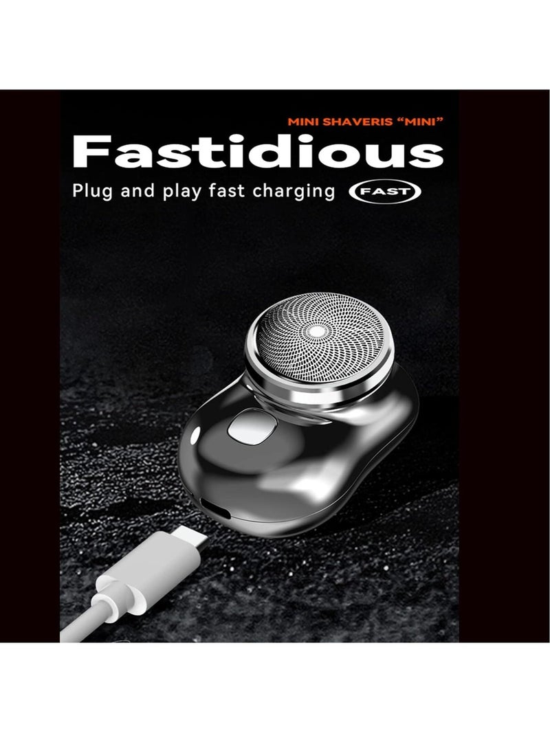 ELTERAZONE Electric Razor for Men, Newest Mini-Shave Portable Electric Shaver, Pocket Size Portable Shaver Wet and Dry Mens Razor USB Shaver Charging Easy One-Button Use Suitable for Home,Car,Travel - Image 2