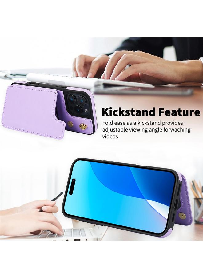 S-TOP Case For iPhone 12 / 12 Pro Crossbody Dual-Buckle Wallet Back Leather Phone Case - Image 5