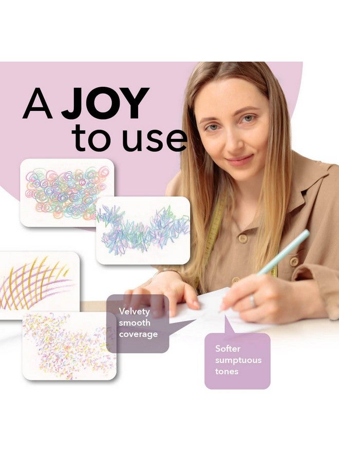 Castle Art Supplies 48 Pasteltint Colored Pencils Set With Extras Quality Colors In Softer Sumptuous Tones For Professional And Adult Artists In Neat Strong Zipper Travel Case - Image 4