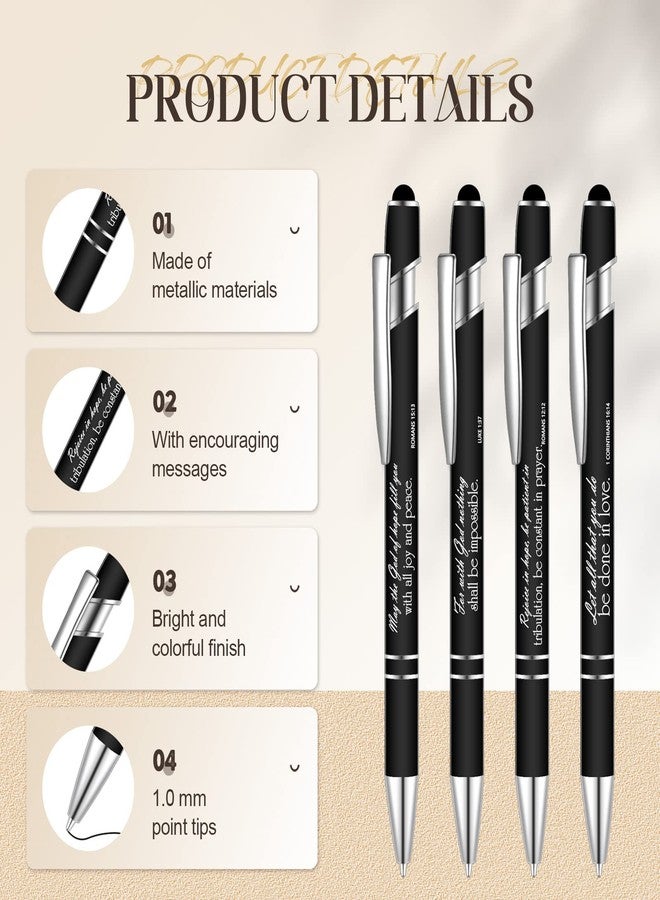 Teling 20 Pcs Christian Engraved Gift Pens Funny Bible Verse Ballpoint Pen Motivational Scripture Quotes Vibrant Inspirational Positive Gift for Colleague Coworker, Black Ink - Image 5