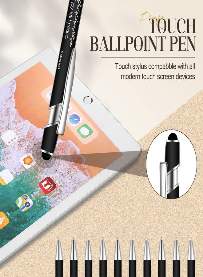 Teling 20 Pcs Christian Engraved Gift Pens Funny Bible Verse Ballpoint Pen Motivational Scripture Quotes Vibrant Inspirational Positive Gift for Colleague Coworker, Black Ink - Image 2