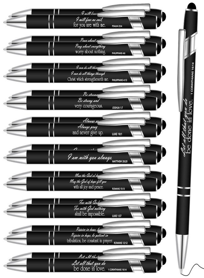 Teling 20 Pcs Christian Engraved Gift Pens Funny Bible Verse Ballpoint Pen Motivational Scripture Quotes Vibrant Inspirational Positive Gift for Colleague Coworker, Black Ink - Image 1