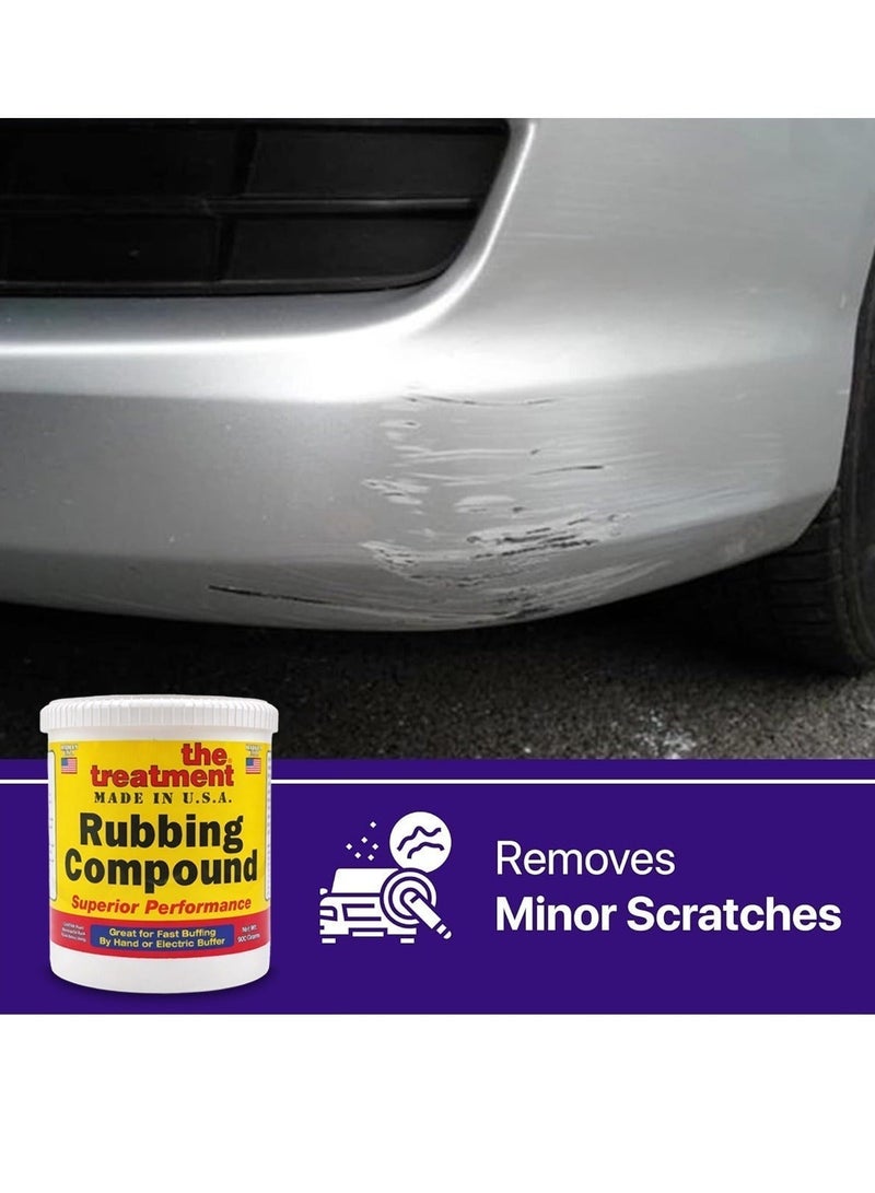 The Treatment Rubbing Compound Scratch Remover 900g Car Polish Heavy Cut Compound Paint Correction Cream Removes Scratches Swirl Marks Oxidation Restores Shine Clear Coat Safe Buffing Polishing Compound for Car Bike Auto Detailing Use - Image 4
