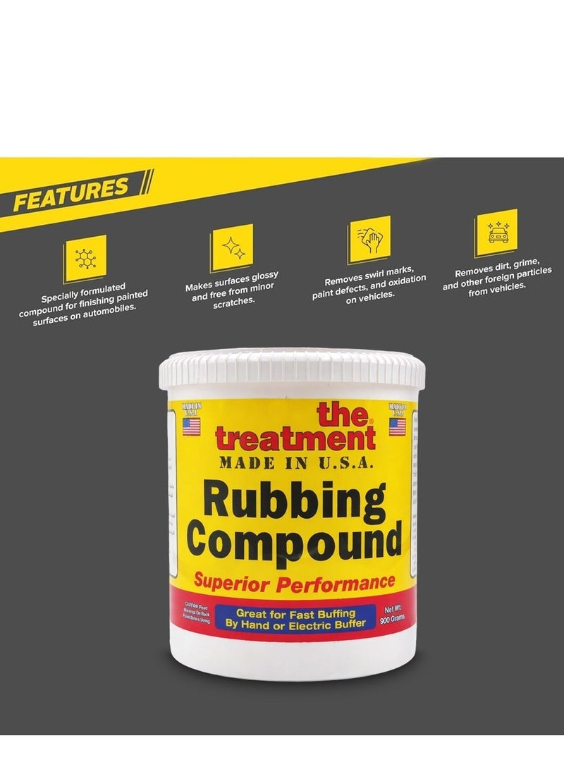 The Treatment Rubbing Compound Scratch Remover 900g Car Polish Heavy Cut Compound Paint Correction Cream Removes Scratches Swirl Marks Oxidation Restores Shine Clear Coat Safe Buffing Polishing Compound for Car Bike Auto Detailing Use - Image 2