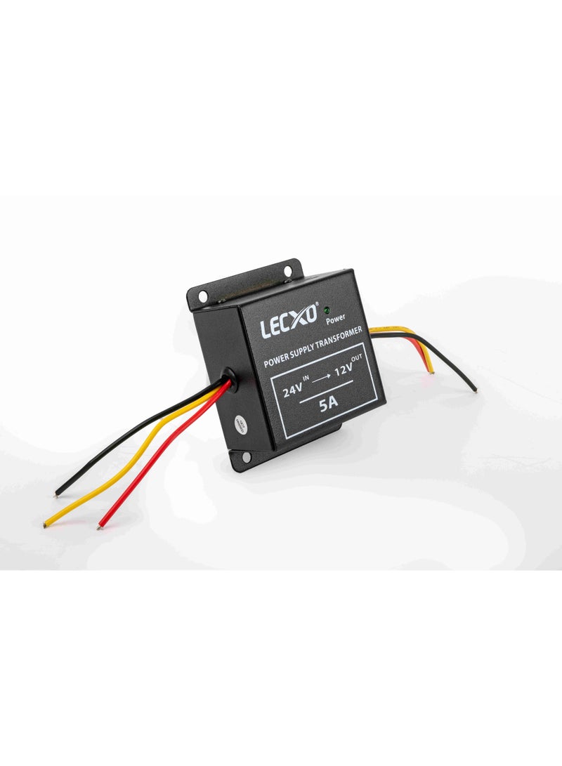 Lecxo 24V to 12V DC-DC Converter 5A (60W) – High-Efficiency Step-Down Car Power Supply with Protections for CCTV, Car Gadgets & LED - Image 2