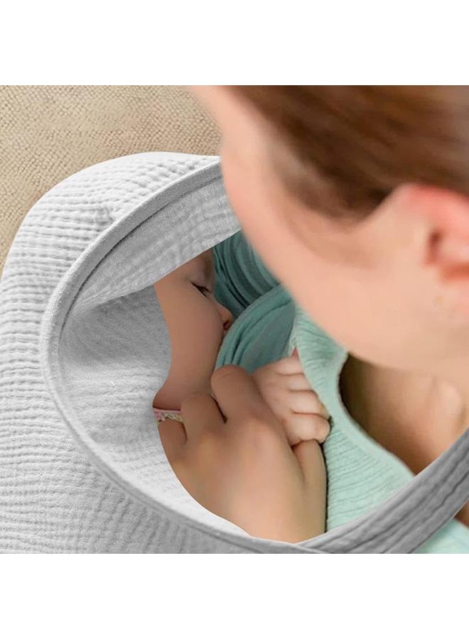 غطاء رضاعة من الشاش للرضاعة الطبيعية، غطاء تنفس ناعم للخصوصية، طوق رضاعة صلب قابل للتعديل - Image 3
