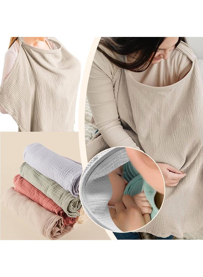 غطاء رضاعة من الشاش للرضاعة الطبيعية، غطاء تنفس ناعم للخصوصية، طوق رضاعة صلب قابل للتعديل - Image 4