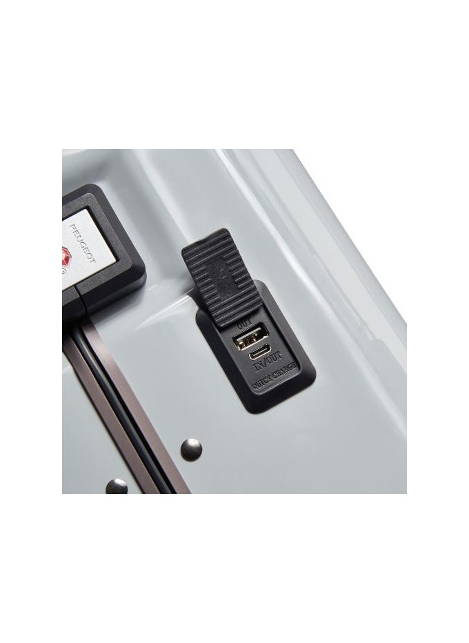 PEUGEOT Voyages 55cm Hardcase 4 Double Wheel  Cabin Luggage Trolley Silver  - Image 4