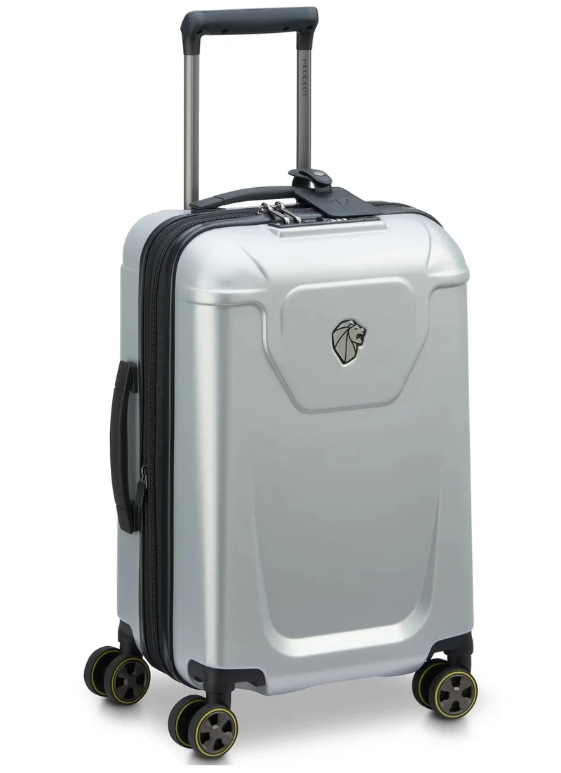 PEUGEOT Voyages 55 Cm Hardcase 4 Double Wheel Cabin Luggage Trolley - Silver