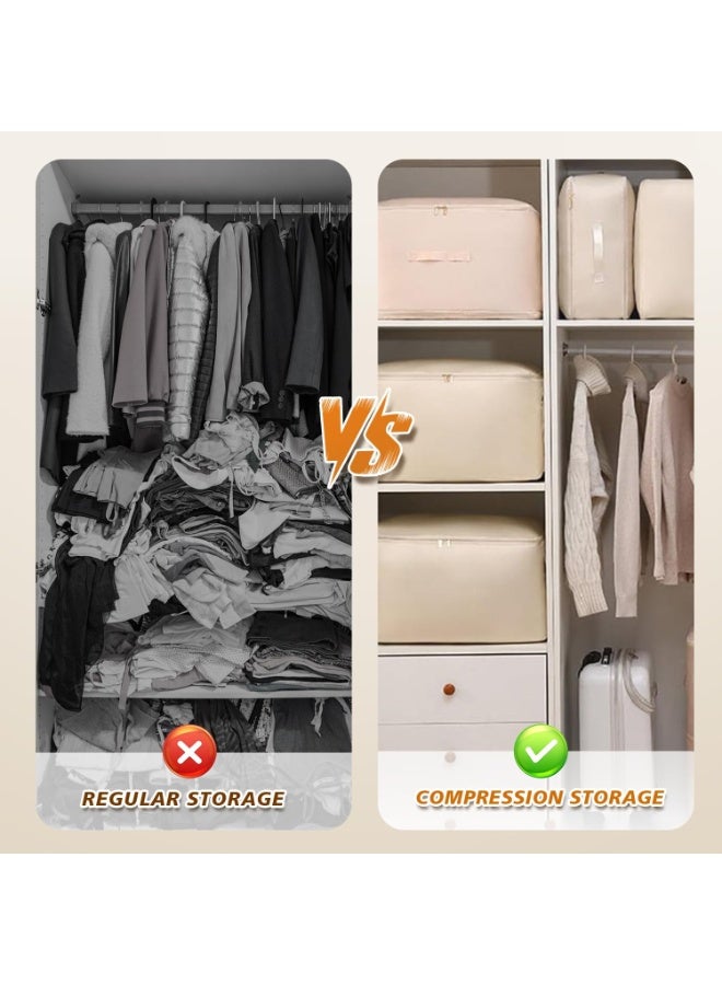 Bukela Self Compression Comforter Storage Bag, Ultra Space Saving 3-Layer Compression Large Capacity Storage Bags for Bedding, Duvet, Down Jacket (Pink, Large-21.3"x16.5" x23.6") - Image 5