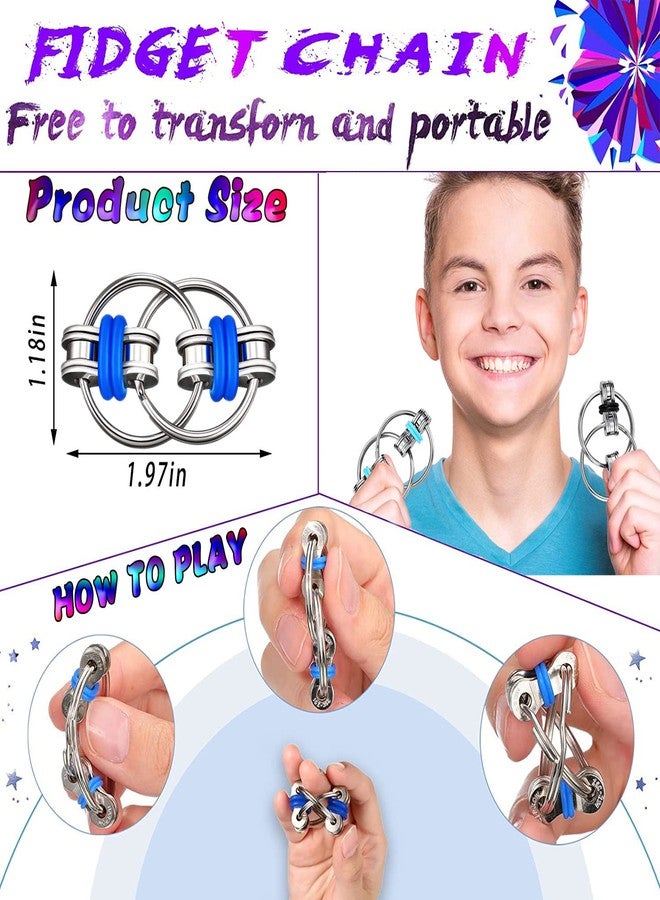 Dr.Kbder 5Pcs Fidget Toys Adults Set, Autism Sensory Pack with figette Cube Magnetic Rings Pad ADHD Stress Relief for Kids Teen, Cool Gadget Desk Spinner Christmas Stocking Stuffer - Image 3
