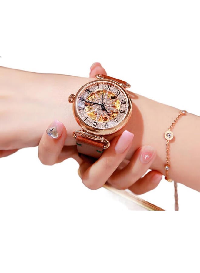 Rosdn Women'S Watch Full Of Stars With Diamonds Top Ten Fully Automatic Mechanical Women'S Watch Swiss Quality Light Luxury Women'S Wristwatch - Image 2