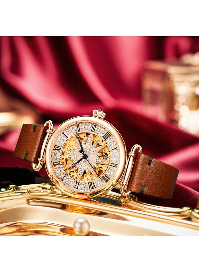 Rosdn Women's Watch Full Of Stars With Diamonds Top Ten Fully Automatic Mechanical Women's Watch Swiss Quality Light Luxury Women's Wrisch - Image 3