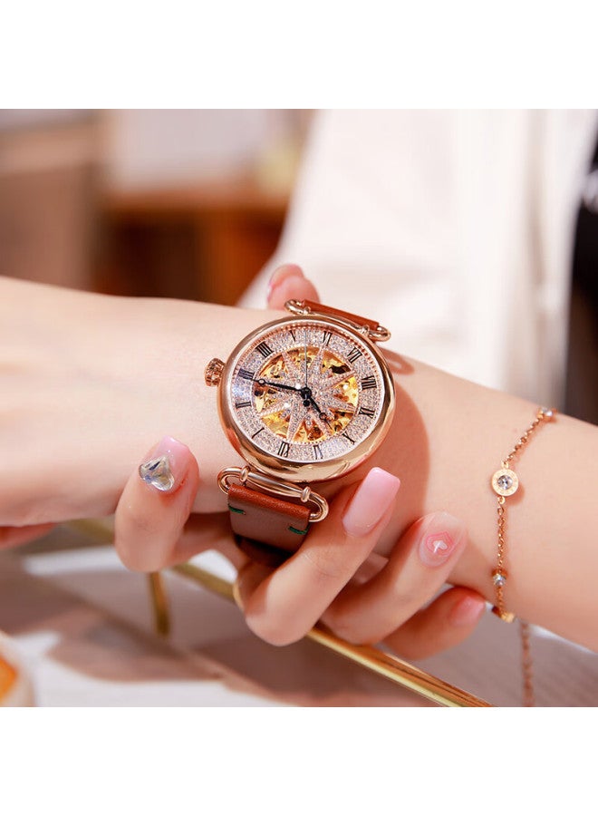 Rosdn Women's Watch Full Of Stars With Diamonds Top Ten Fully Automatic Mechanical Women's Watch Swiss Quality Light Luxury Women's Wrisch - Image 2