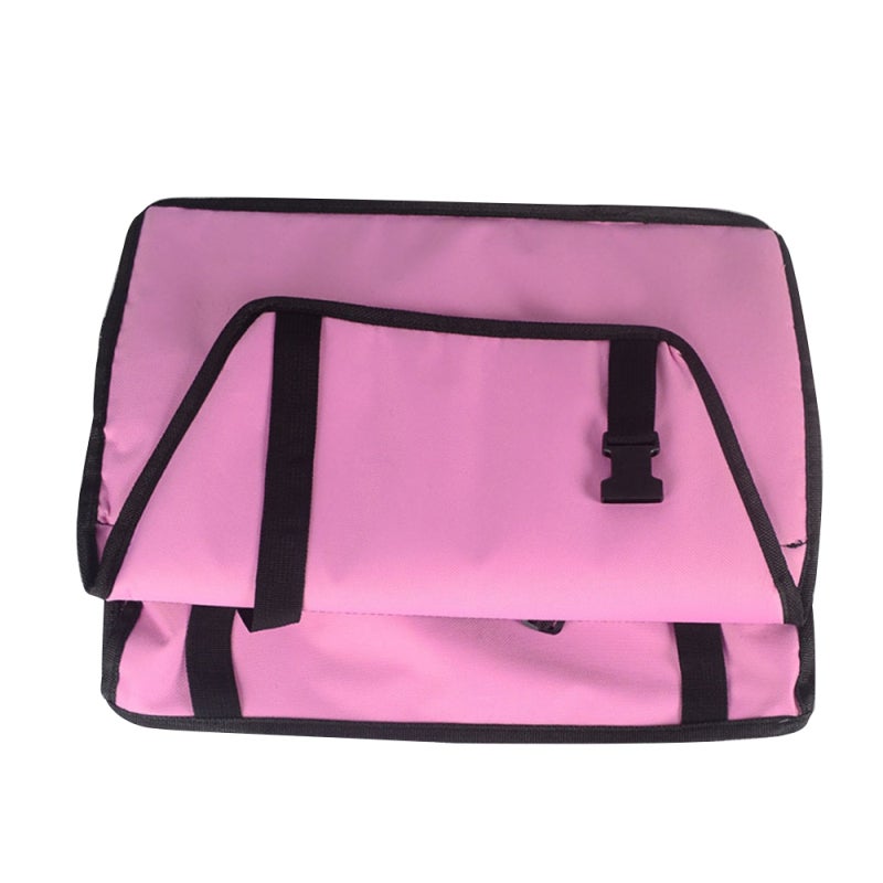Pet Car Mat: Pink Polyester Fiber Oxford Fabric - Waterproof PVC Coating Adjustable Belt With Leash for Car Seat Protection Pet Travel - Image 2