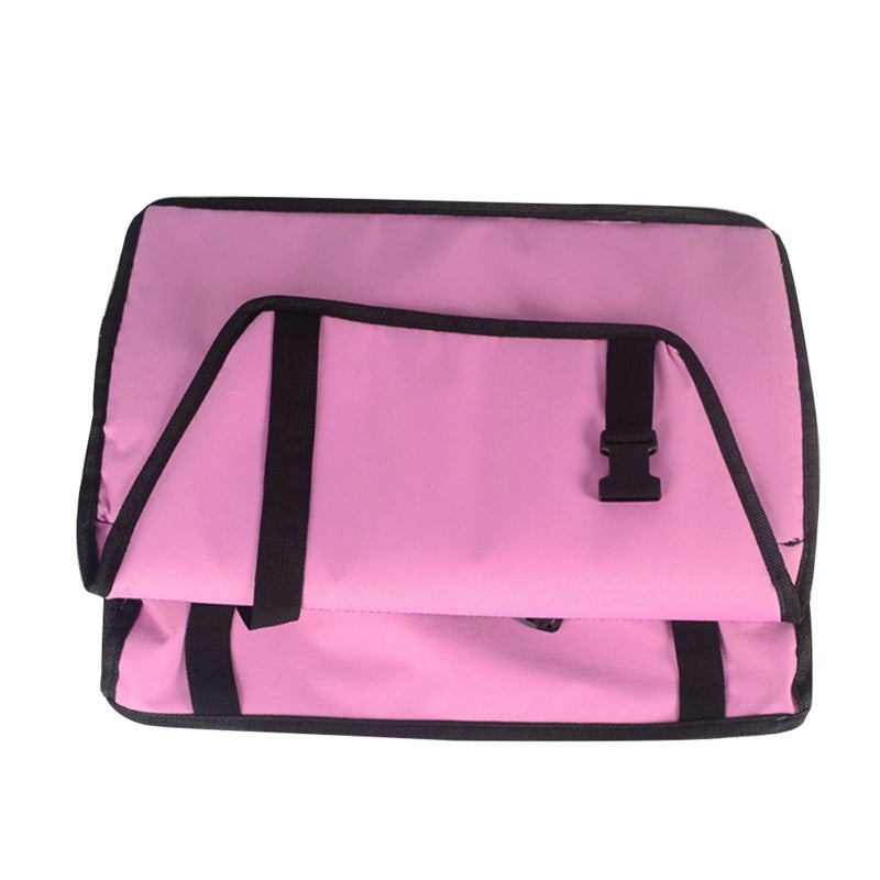 Pet Car Mat: Pink Polyester Fiber Oxford Fabric - Waterproof PVC Coating Adjustable Belt With Leash for Car Seat Protection Pet Travel - Image 1