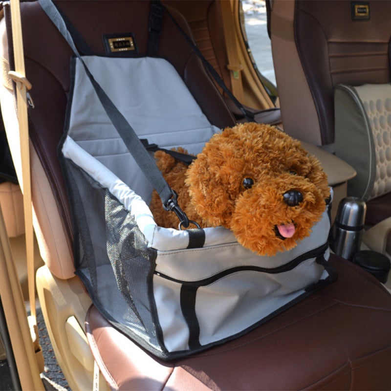 Pet Car Mat: Pink Polyester Fiber Oxford Fabric - Waterproof PVC Coating Adjustable Belt With Leash for Car Seat Protection Pet Travel - Image 3