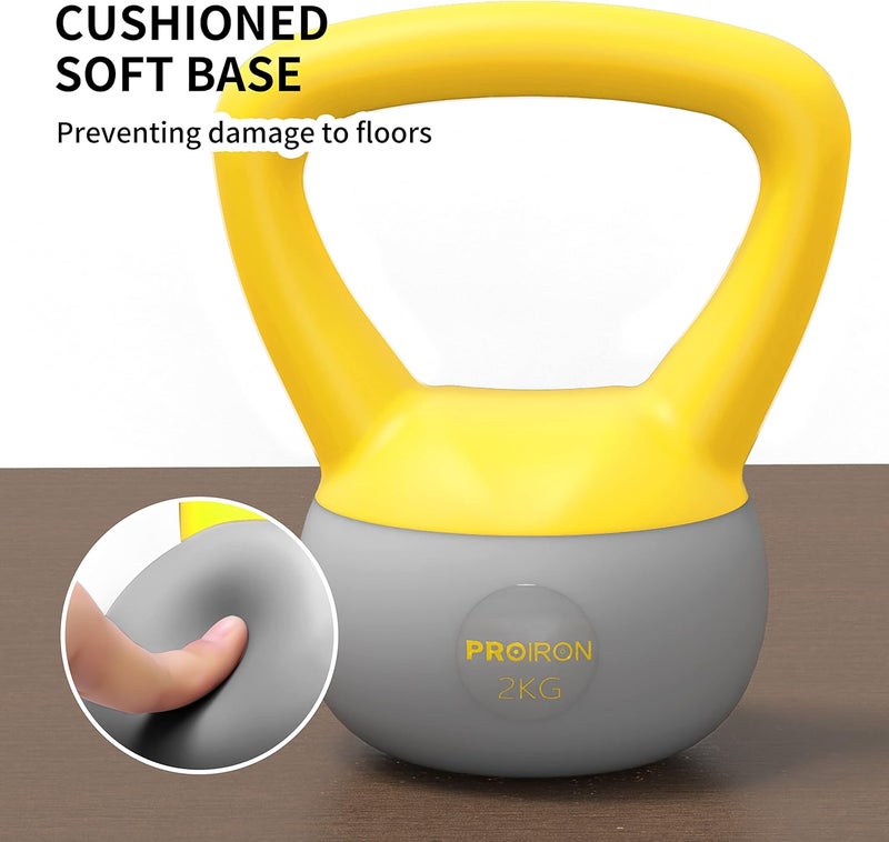 PROIRON Kettlebell PVC Soft Kettlebell Weights, Strength Training Kettlebells for Weightlifting, Conditioning, Strength & Core Training - 2KG - Image 2